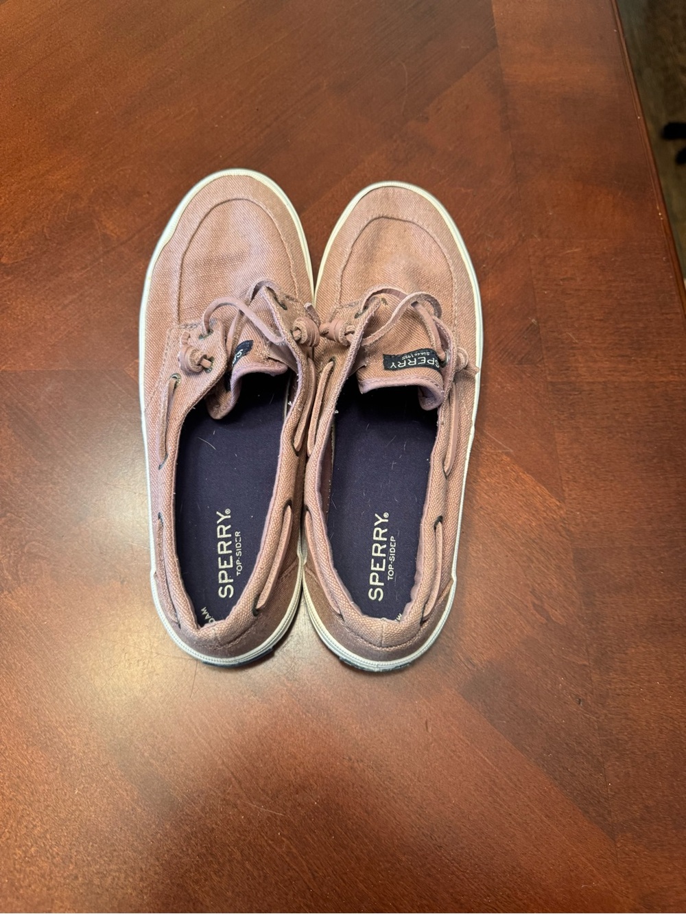 Sperry Canvas Boat Shoes in Mauve Pink